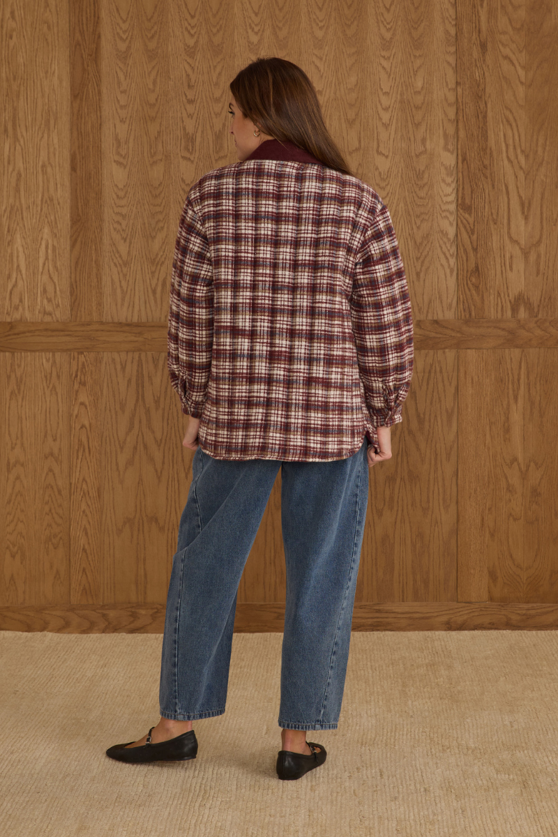 Nashville Quilted Jacket | Burgundy Plaid