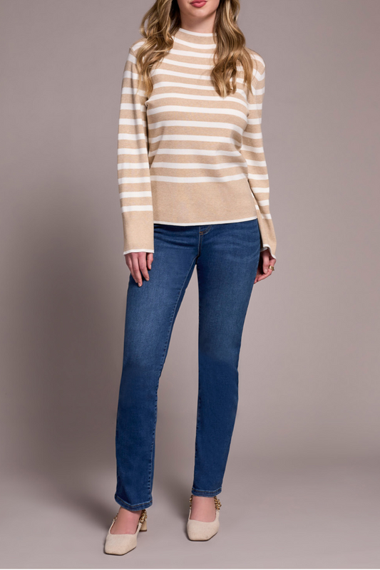 Striped Funnel Sweater