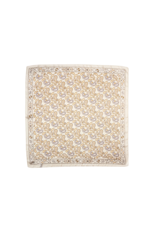 Silk Scarf | Beige Paisley