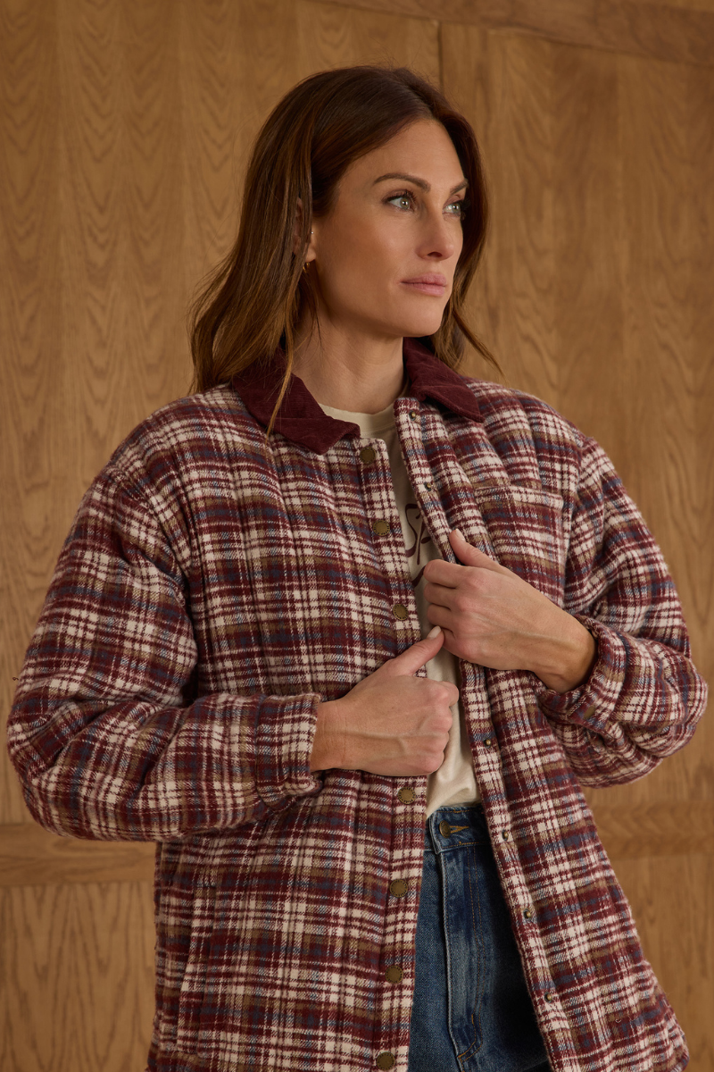 Nashville Quilted Jacket | Burgundy Plaid