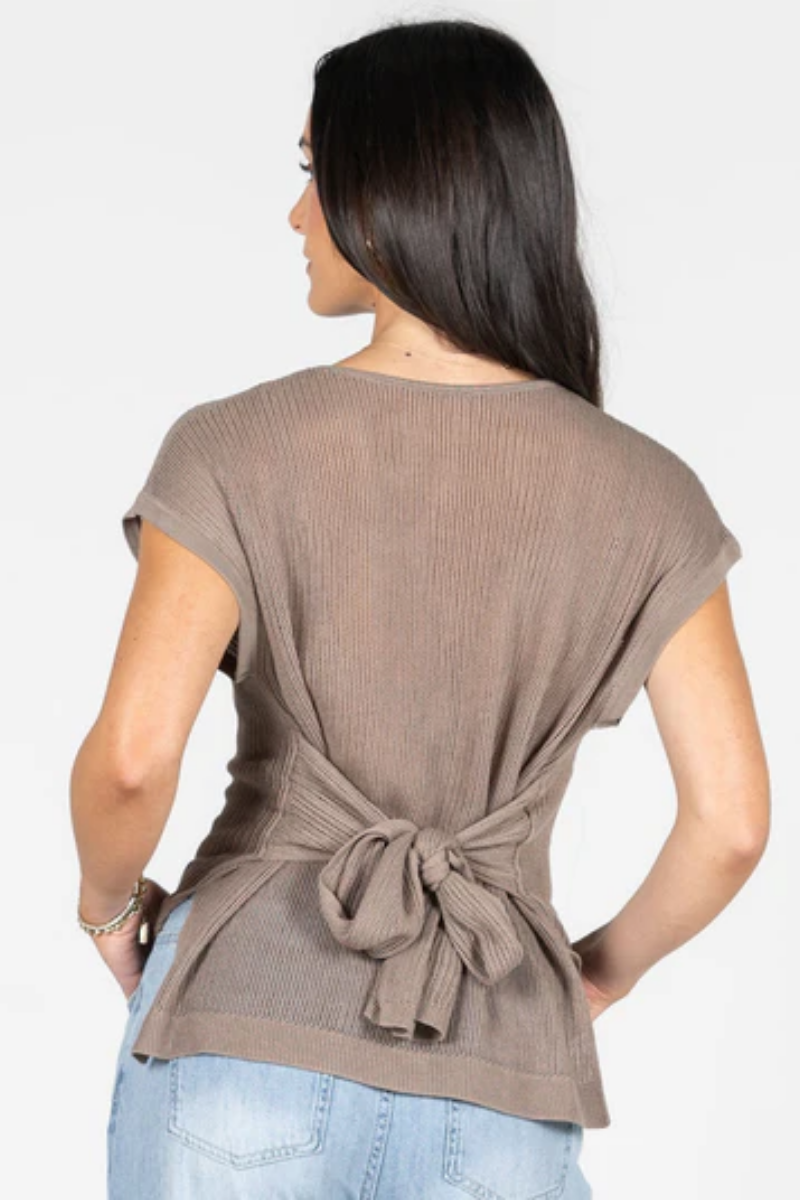 Knit Top with Tie Back