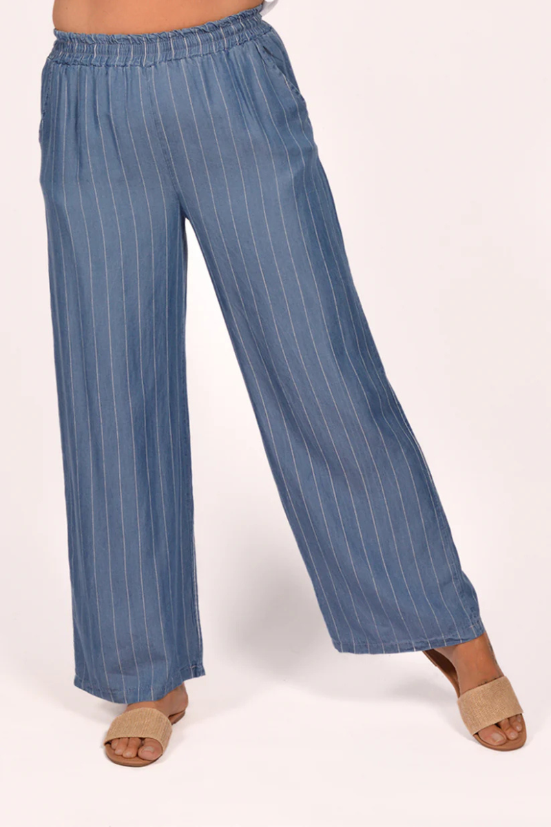 Pinstripe Pants | Dark Blue