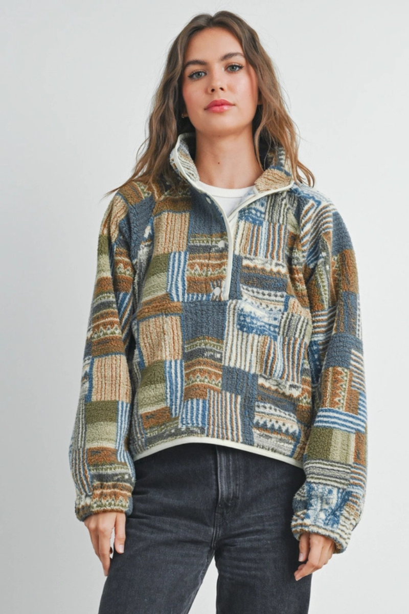 Patchwork Print Sweatshirt