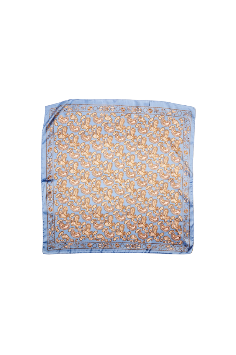 Silk Scarf | Blue Paisley