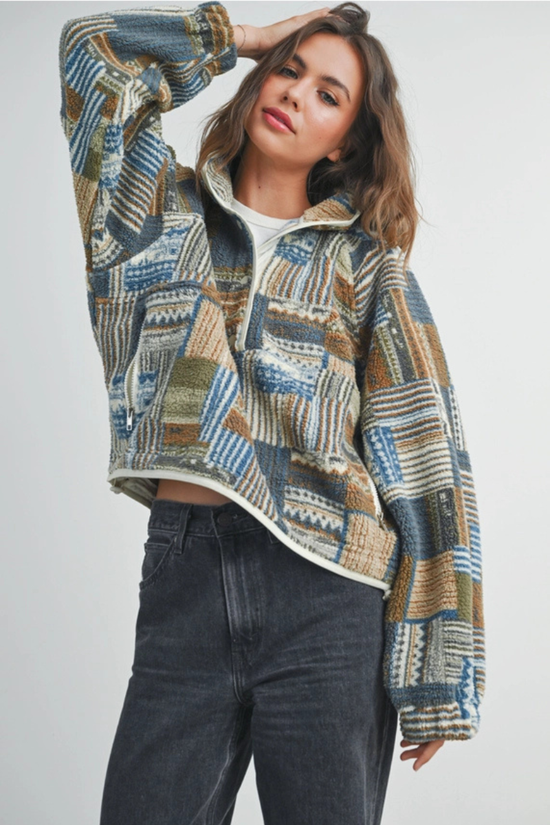 Patchwork Print Sweatshirt