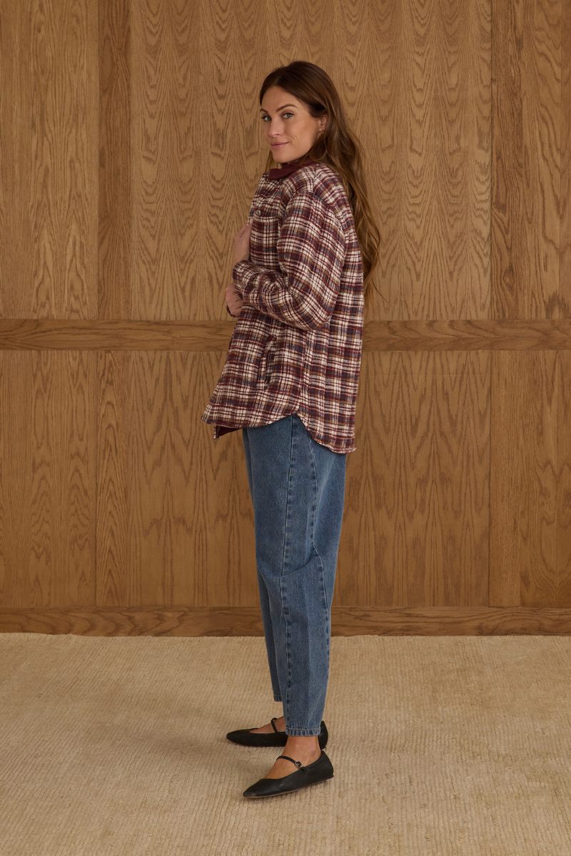 Nashville Quilted Jacket | Burgundy Plaid