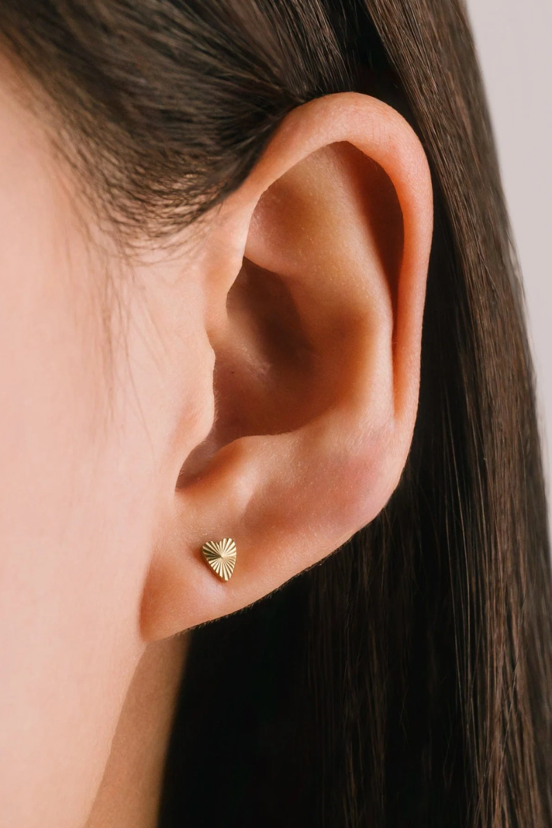 Fluted Heart Earrings