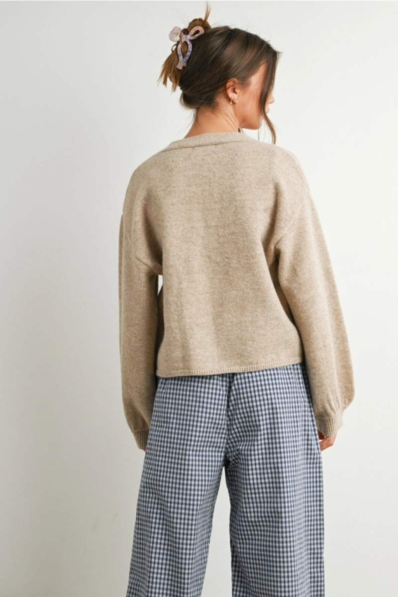 V-Neck Buttoned Cardigan