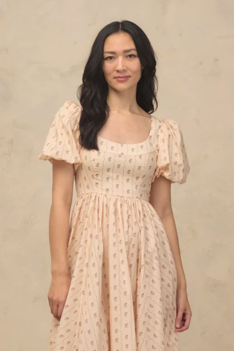 Maggie Dress Floral Stripe
