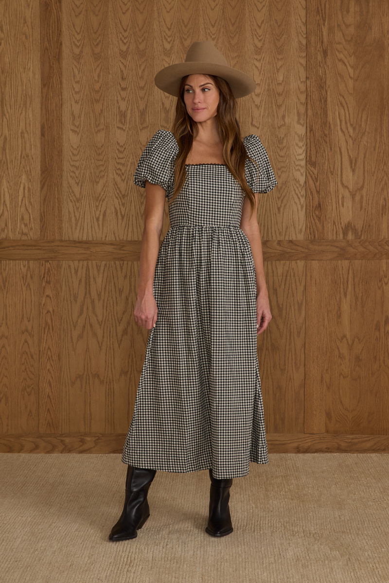 Chiara Dress | Black Gingham