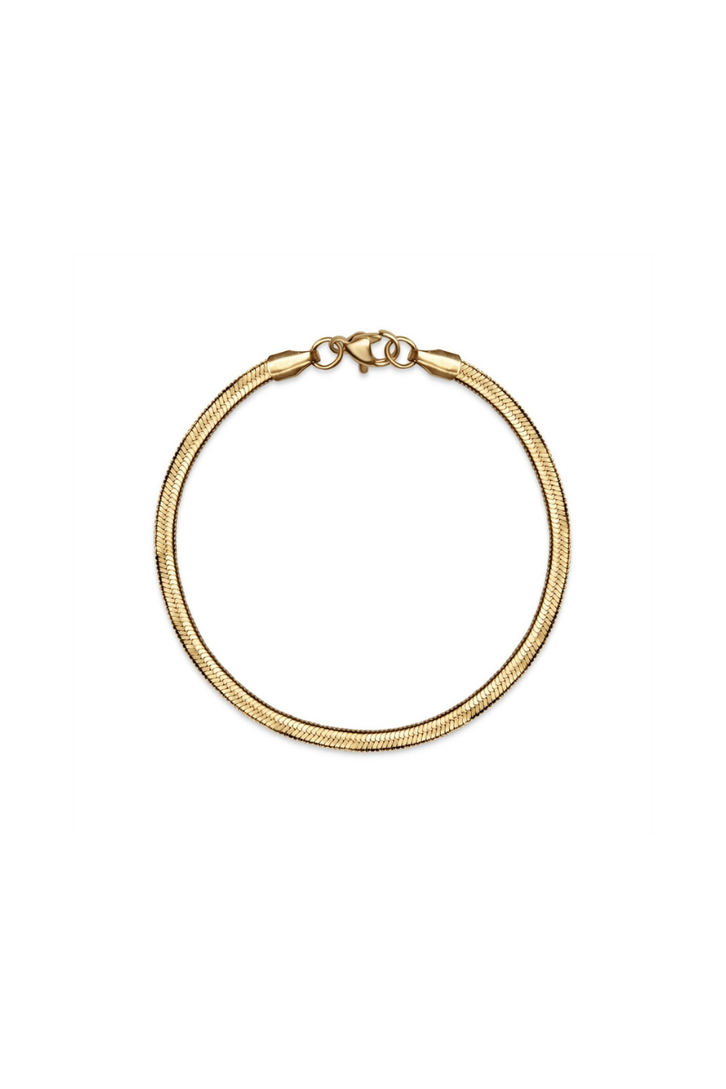 18K Gold Herringbone Bracelet