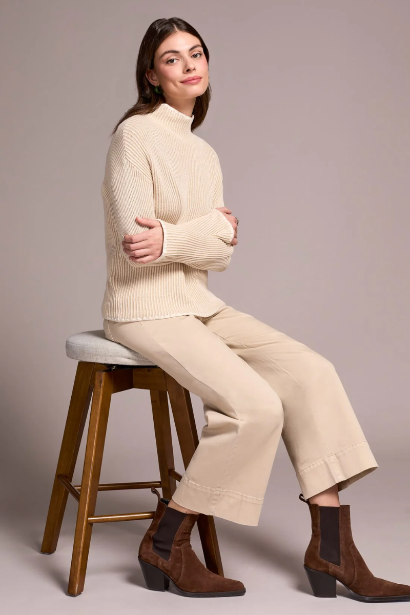 Funnel Two-Tone Sweater