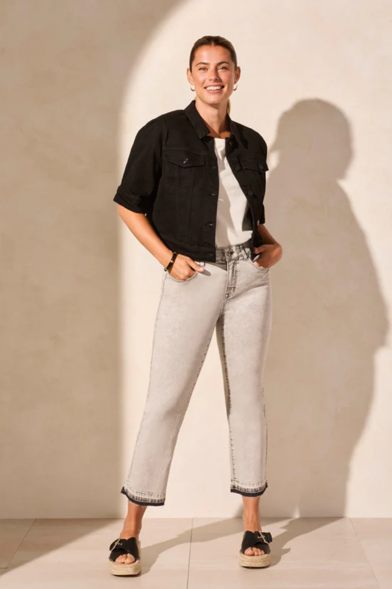 Elbow Sleeve Denim Jacket