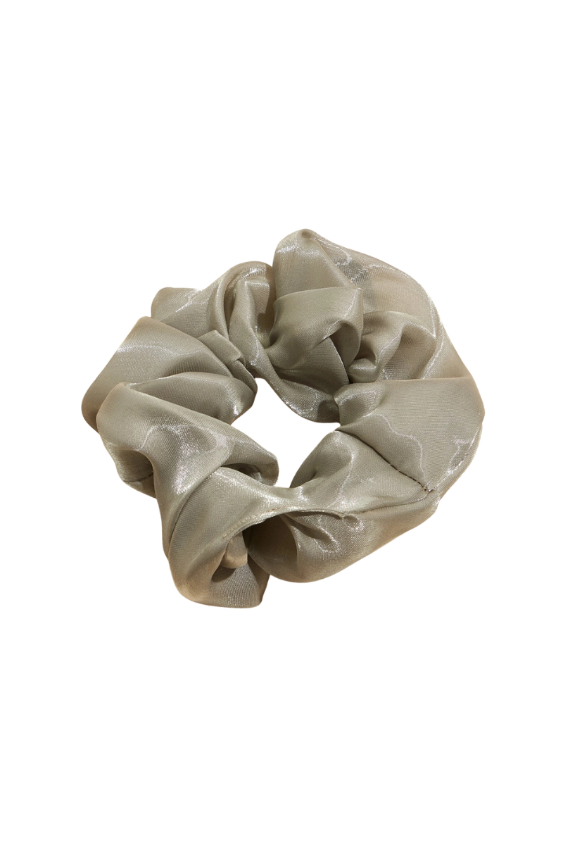 Satin Shimmer Scrunchie | Olive