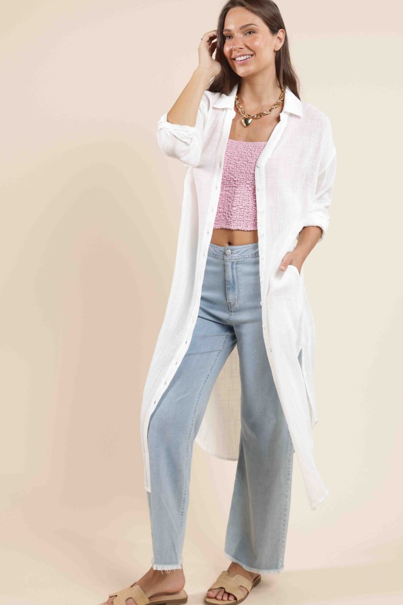 So Ball Buttoned Duster Dress