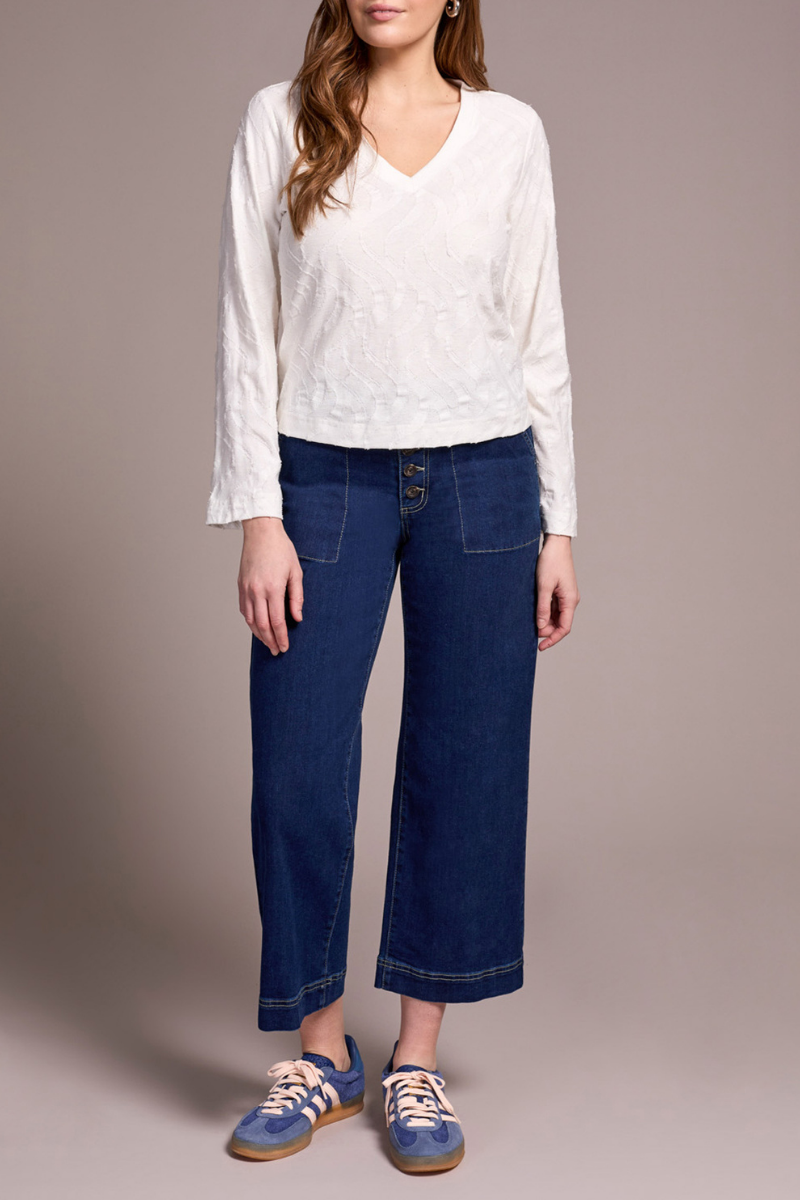 Textured V-neck Blouse