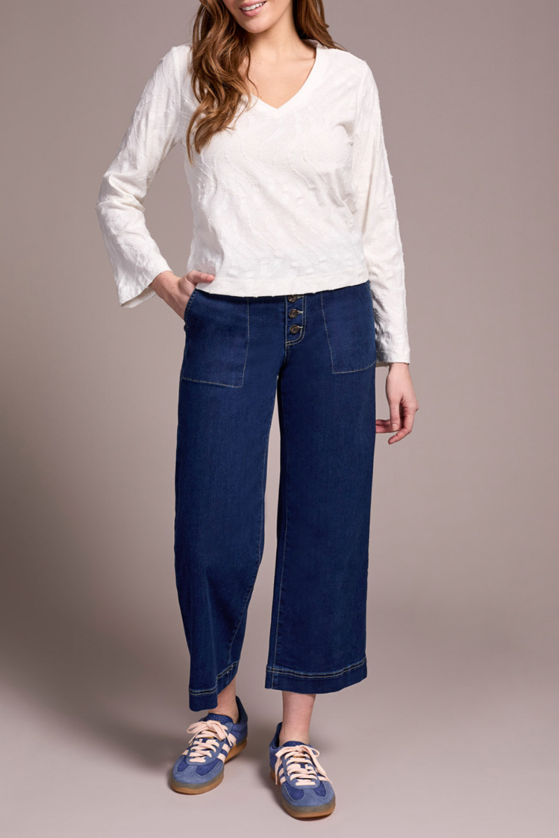 Textured V-neck Blouse
