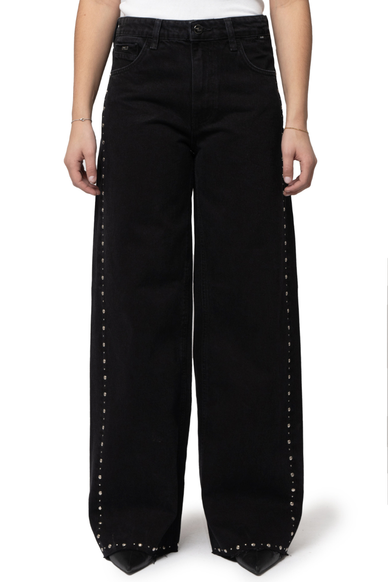 Studded Smoke Denim