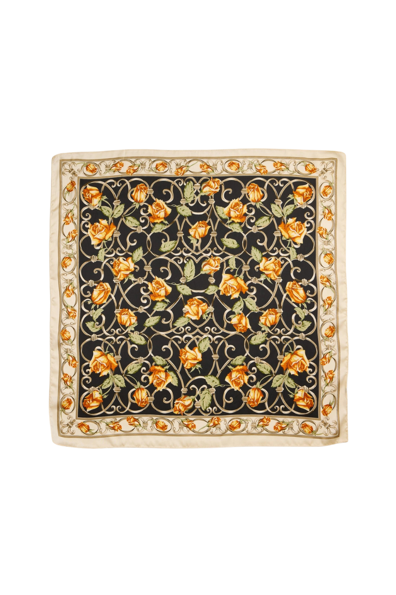 Silk Scarf | Black Baroque