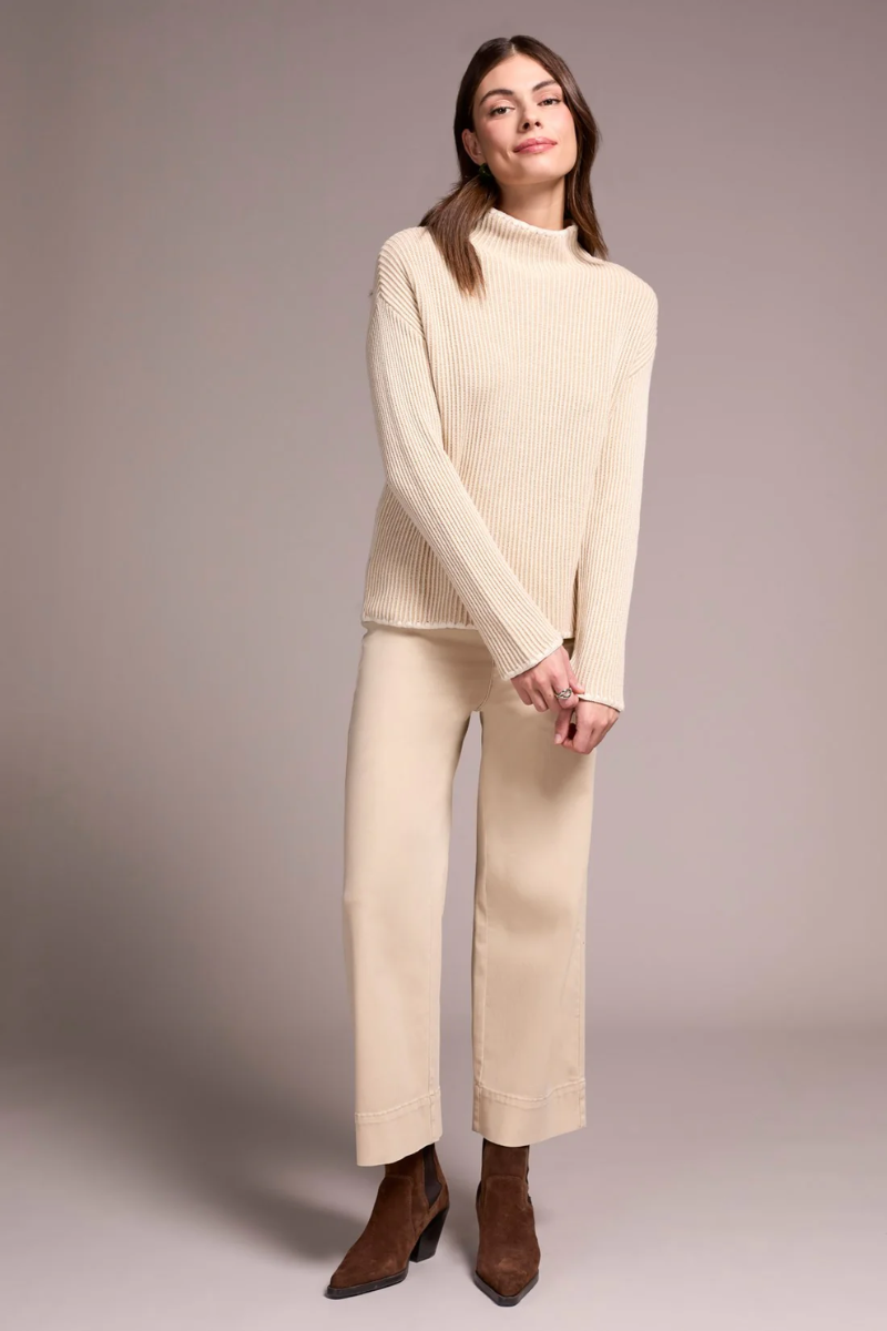 Funnel Two-Tone Sweater