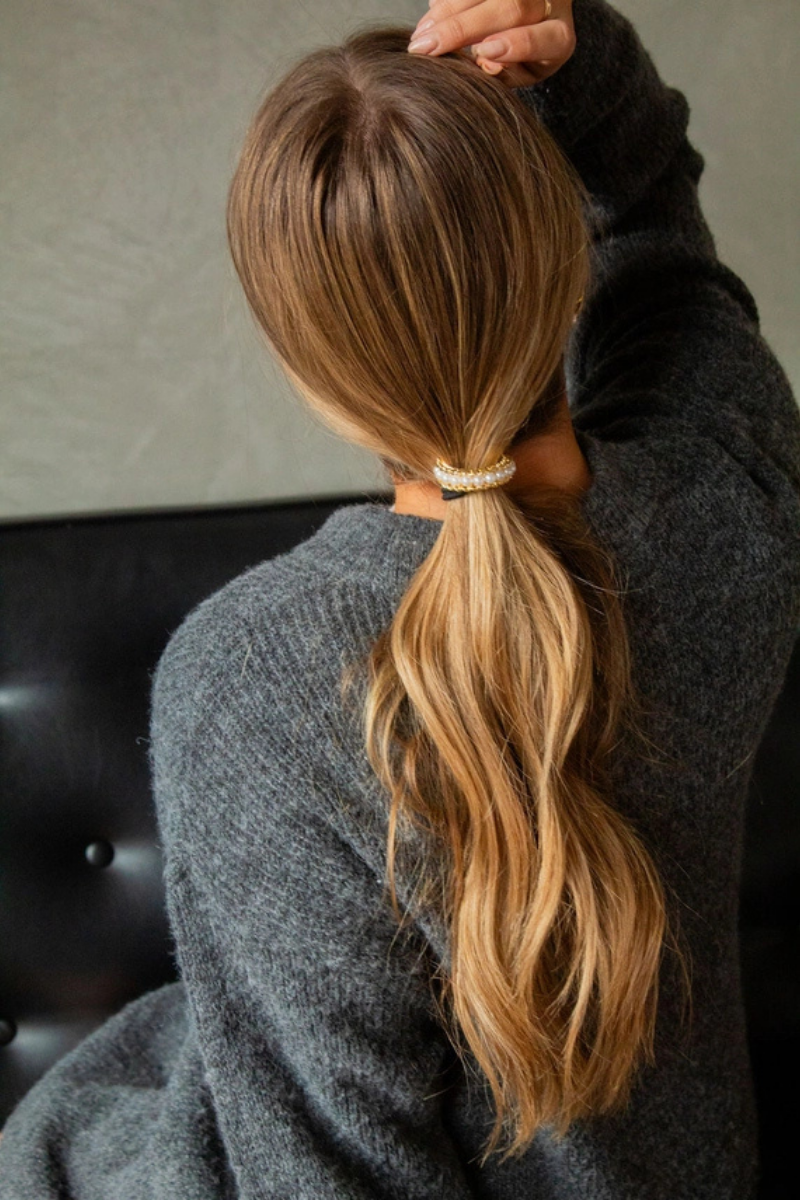 Pearl Studded Ponytail Cuff