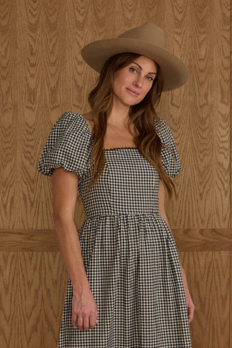 Chiara Dress | Black Gingham