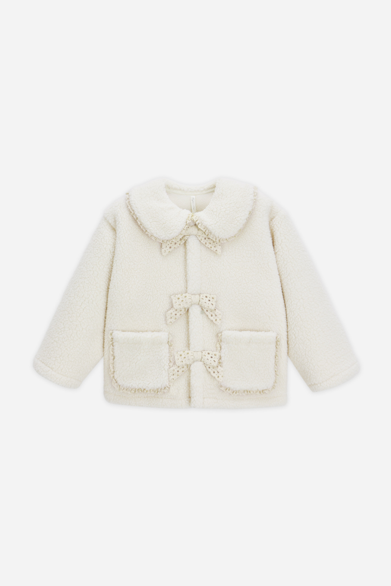 Shearling Collared Coat | Natural
