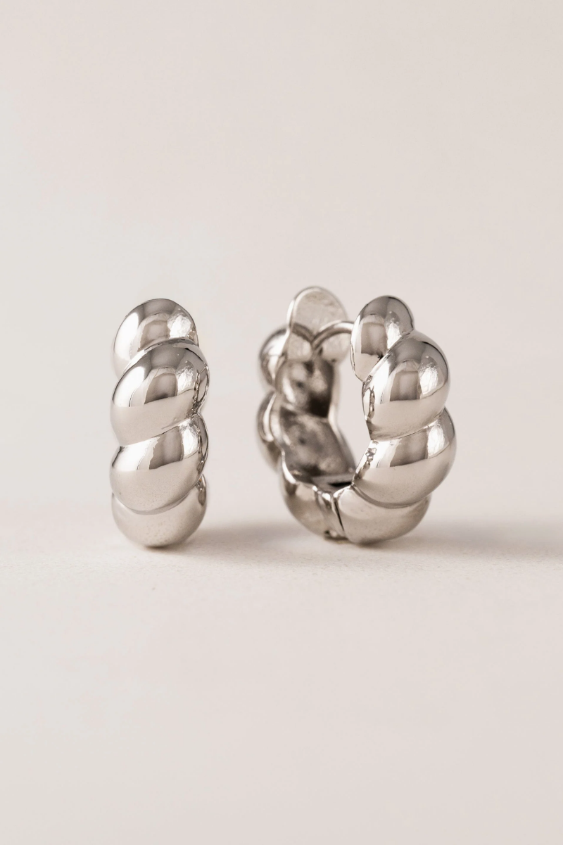 Croissant Puff Hoop Earrings