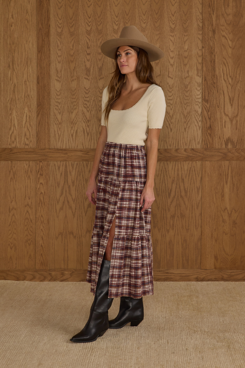 Tiered Skirt | Burgundy skirt