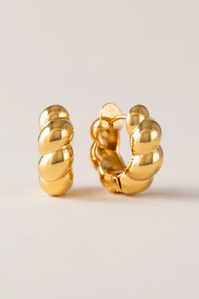 Croissant Puff Hoop Earrings