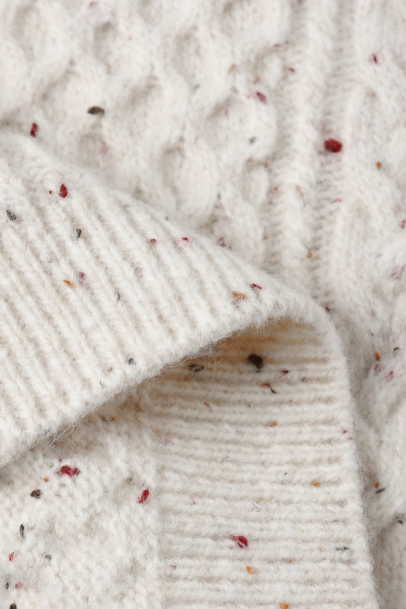 Speckled Cable Knit Sweater