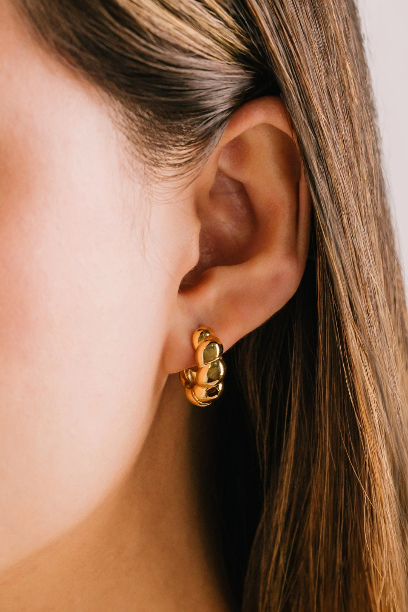 Croissant Puff Hoop Earrings