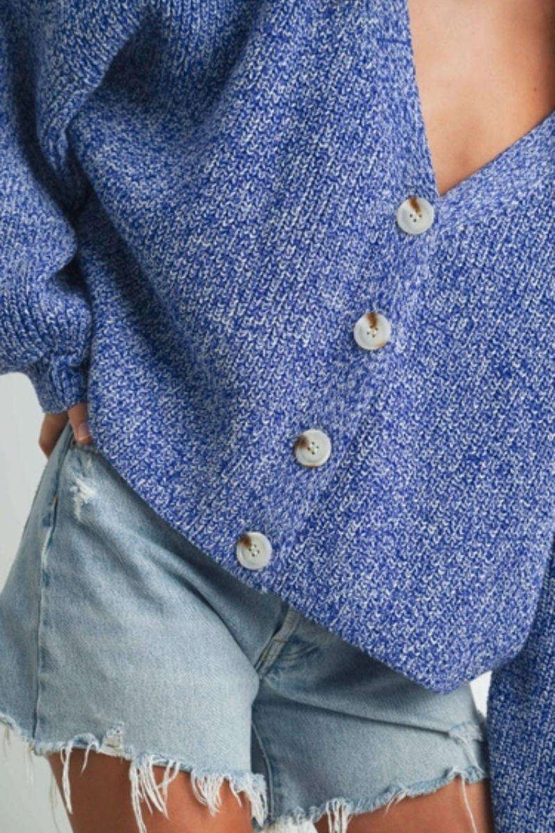 Buttoned V-Neck Cardigan