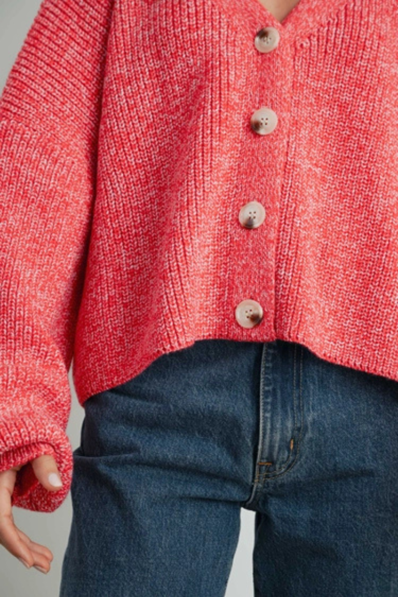 Buttoned V-Neck Cardigan