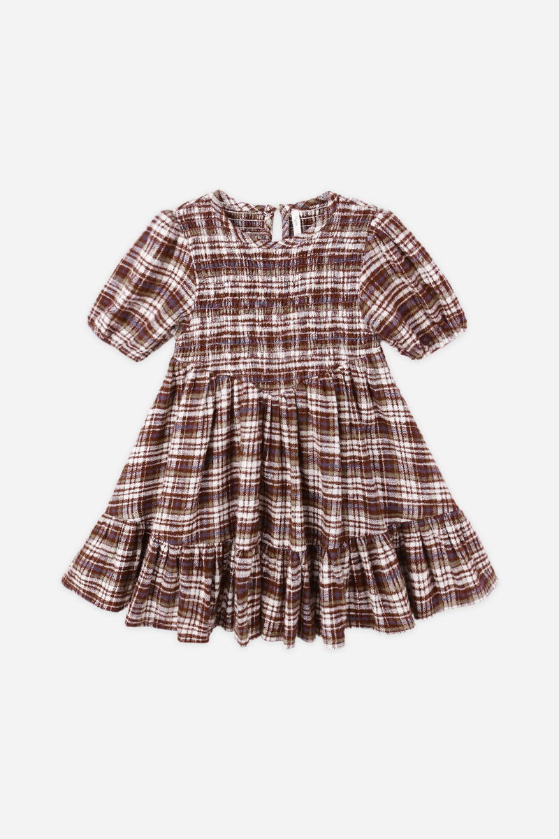 India Dress | Burgundy Plaid