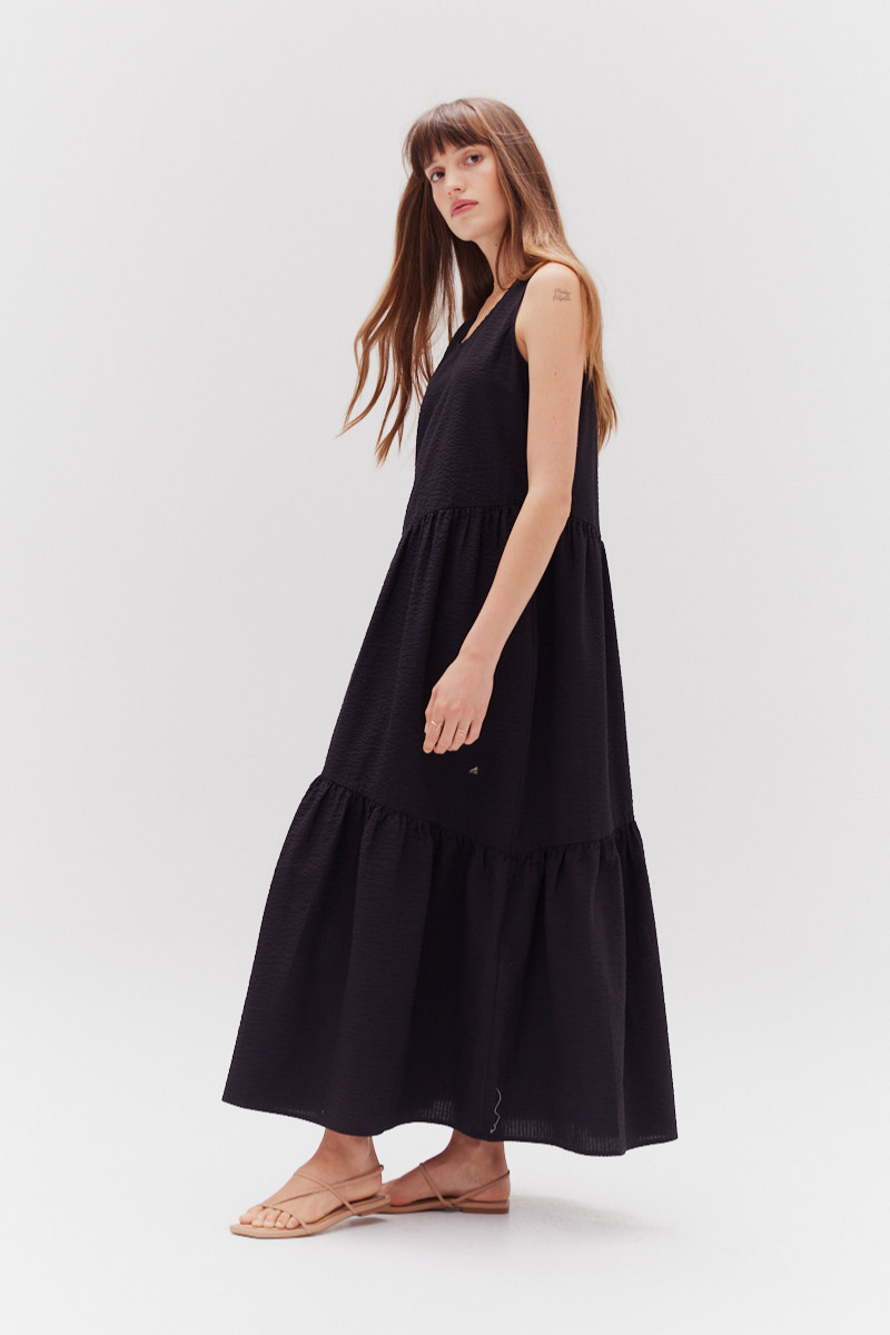 Unbalanced Tiered Maxi Dress