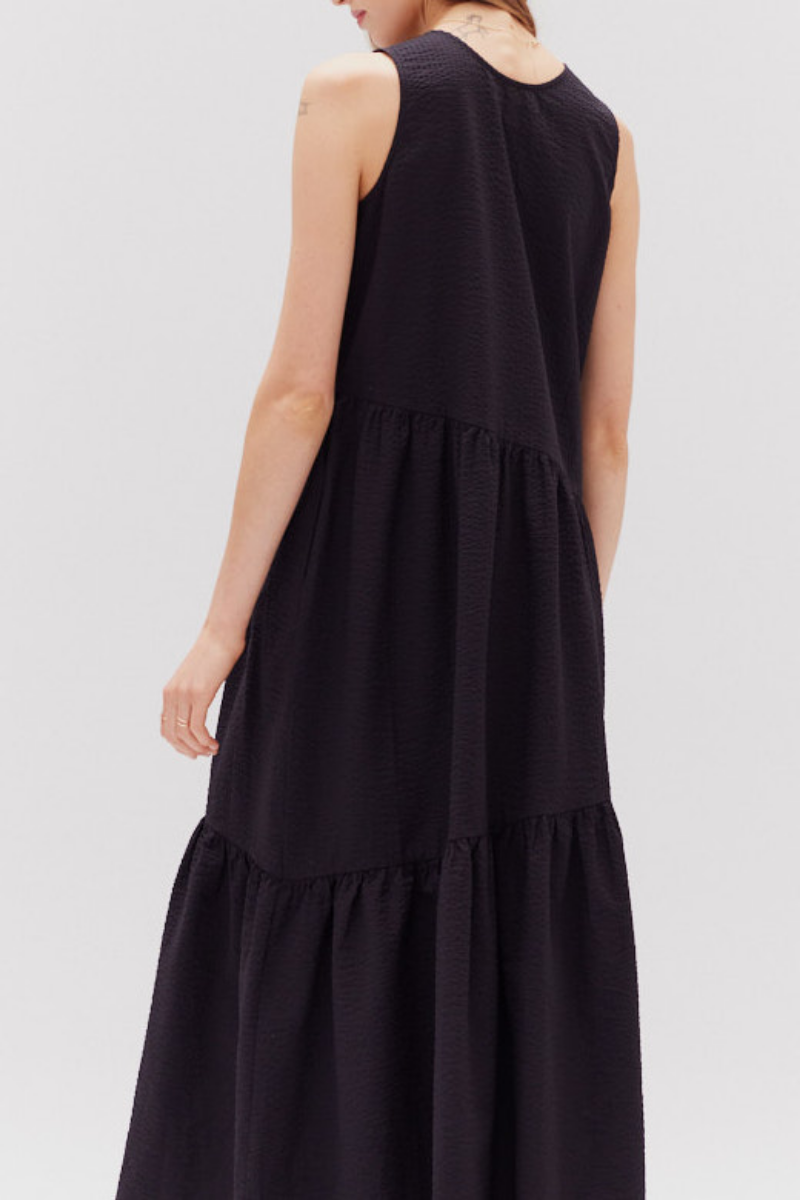 Unbalanced Tiered Maxi Dress