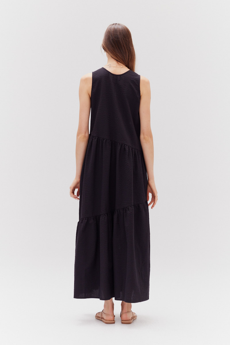 Unbalanced Tiered Maxi Dress