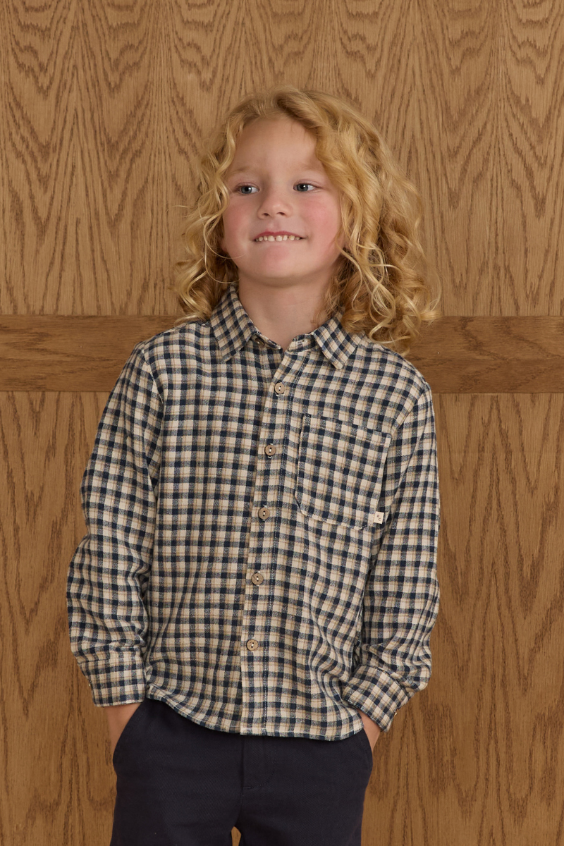 Collared Button up | Navy Check