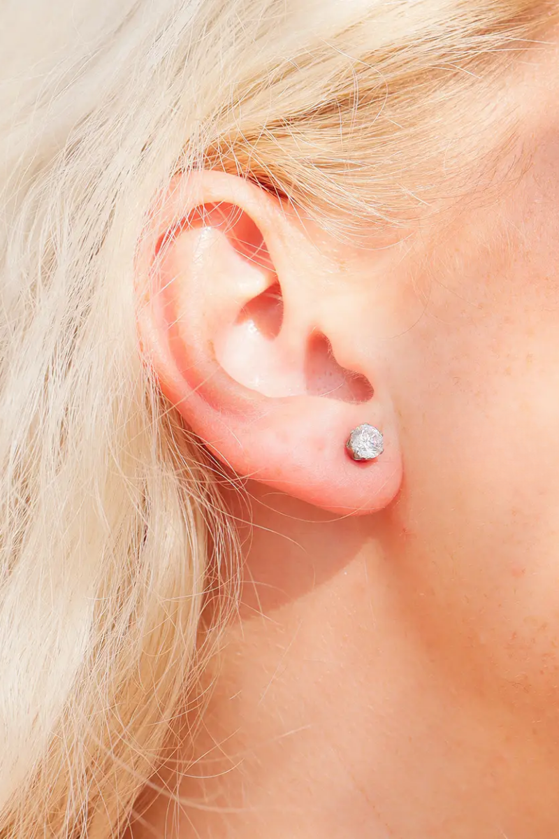 Clear Stone Stud Earrings