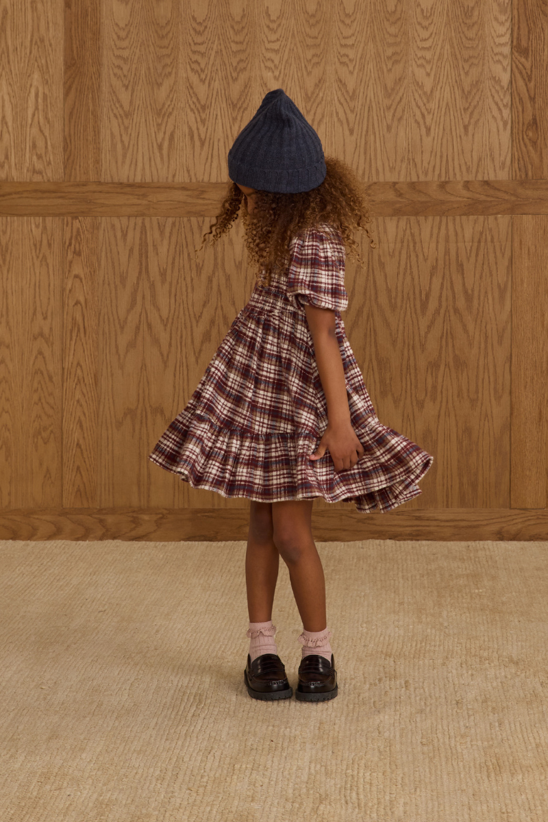 India Dress | Burgundy Plaid