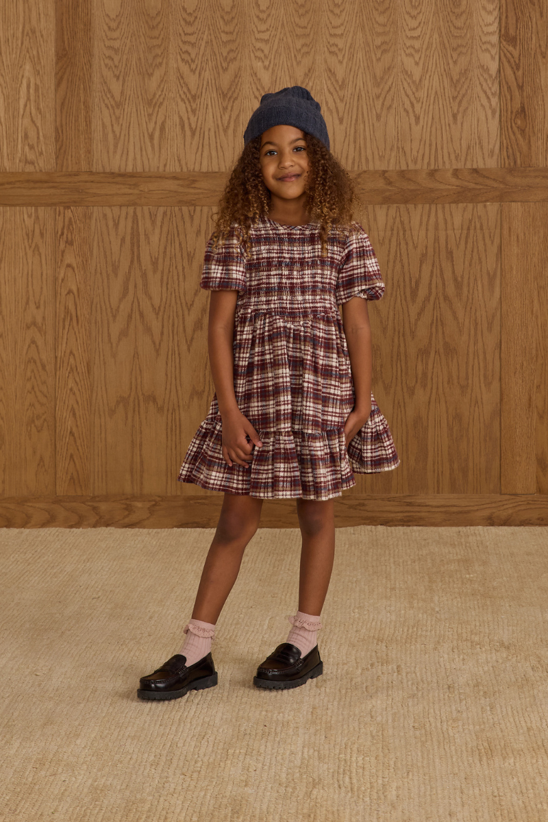 India Dress | Burgundy Plaid