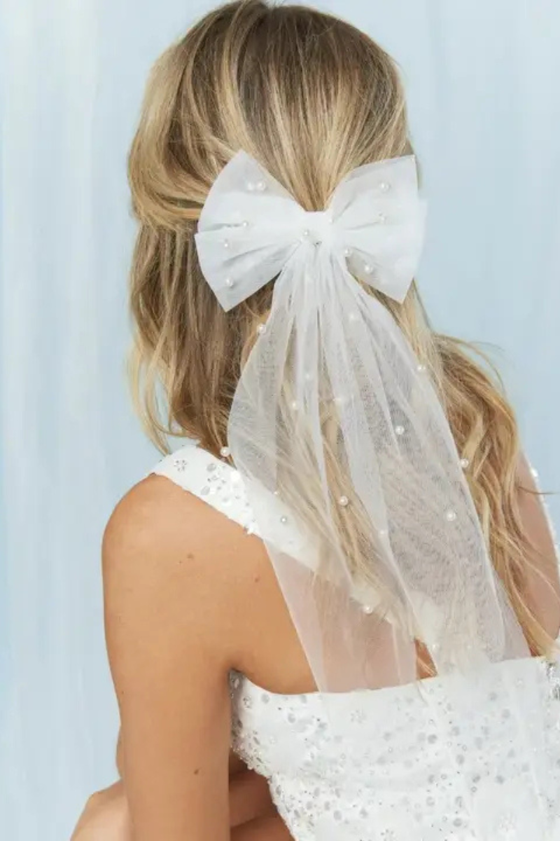 Bow Clip with Pearls