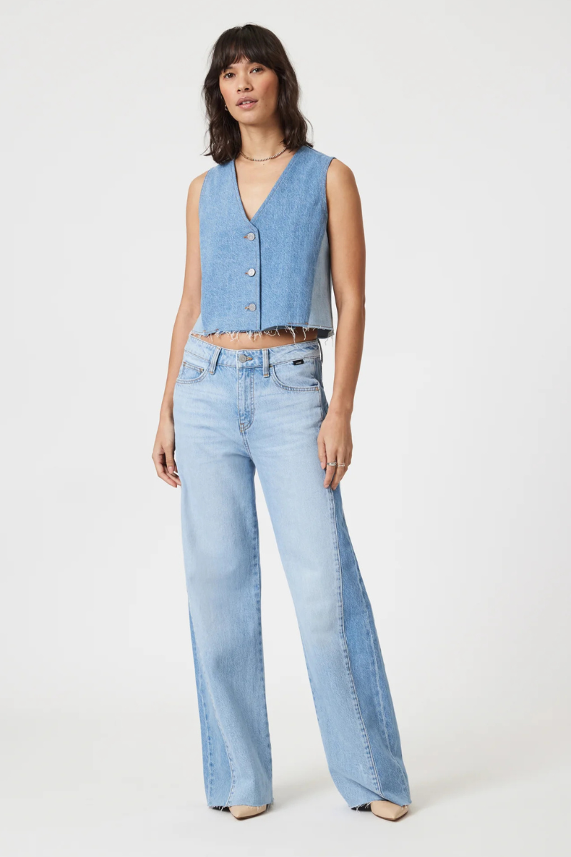 Blocking Denim Vest