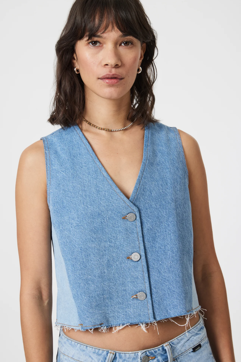 Blocking Denim Vest