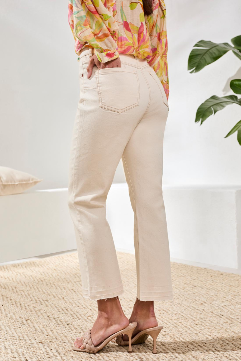 Sophia Micro-flare Denim | Ecru