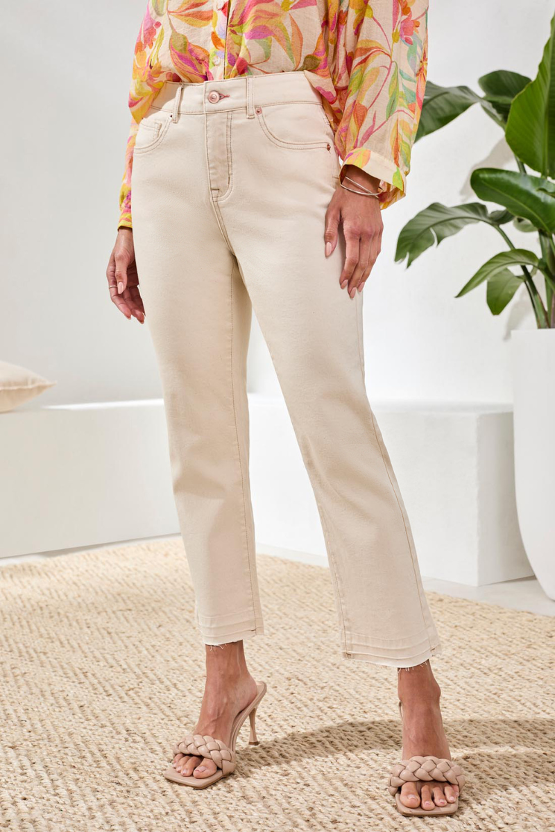 Sophia Micro-flare Denim | Ecru