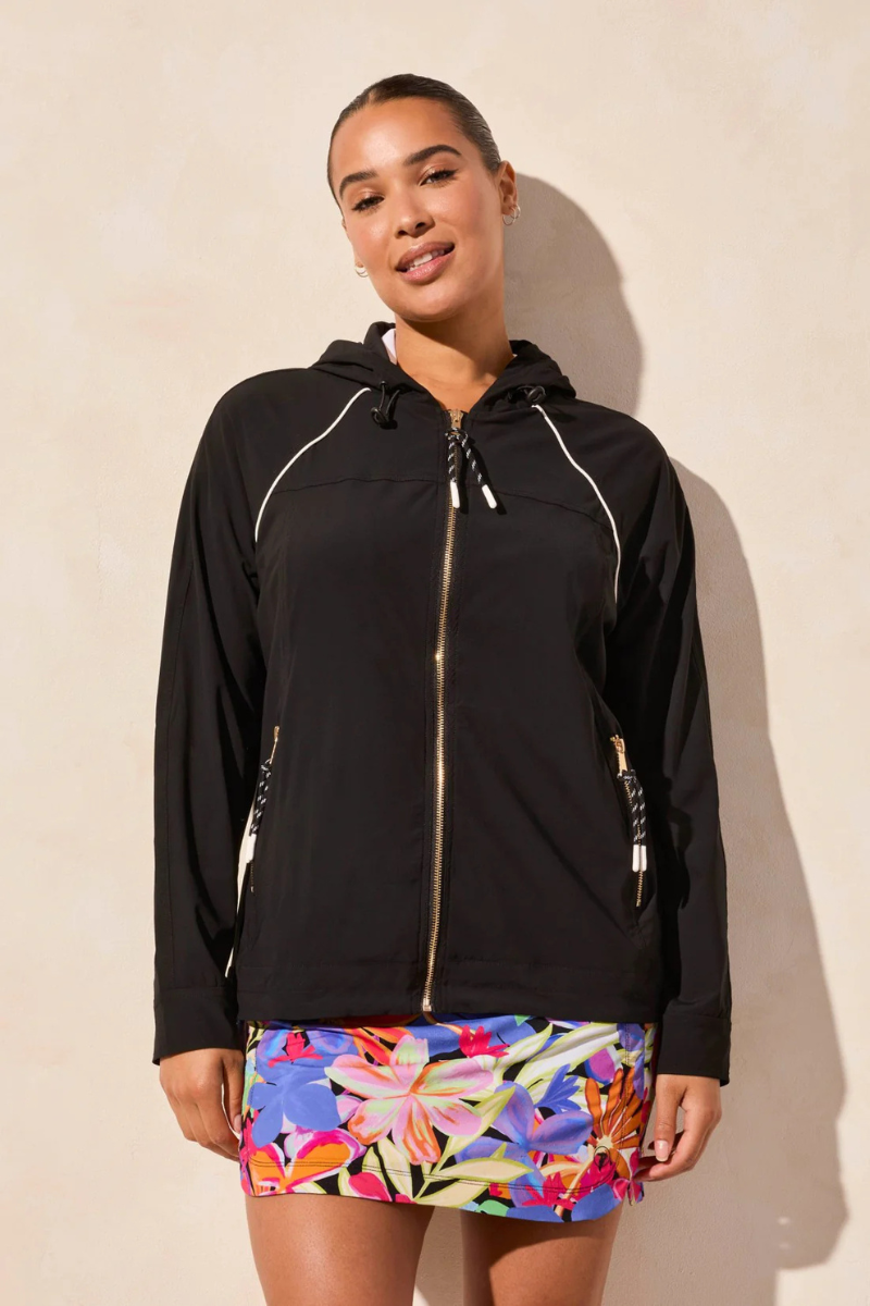 Contrast Hooded Windbreaker