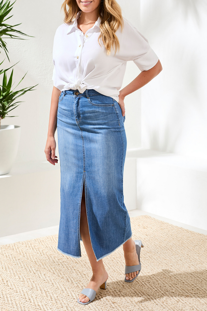 Full Length Denim Skirt