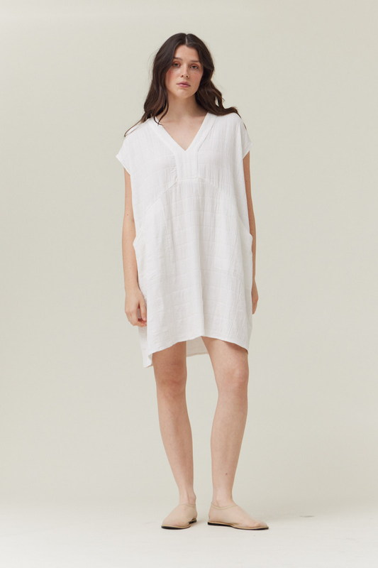 Boxy Gingham Gauze Dress